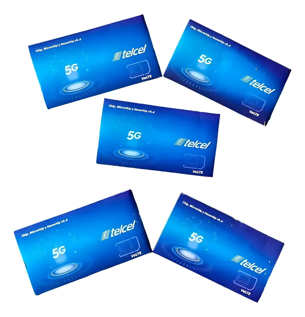 5 Pz- Chip Y Microchip Telcel 3/4g Lte Lada Queretaro 442