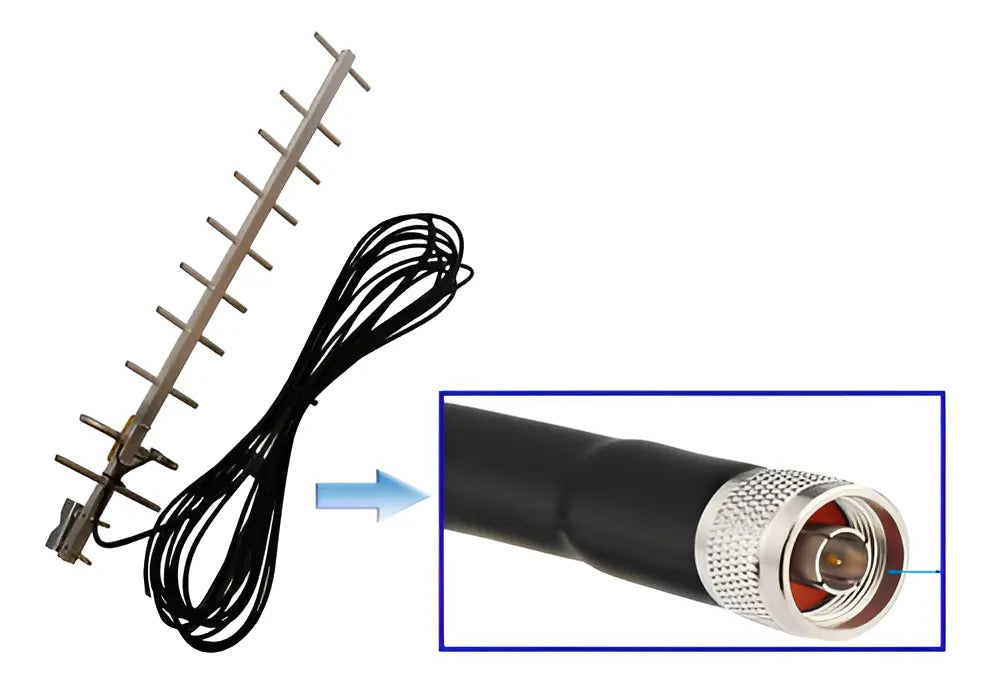 Antena Yagi Conector N Amplif Repetidor  4g Cable 15mt