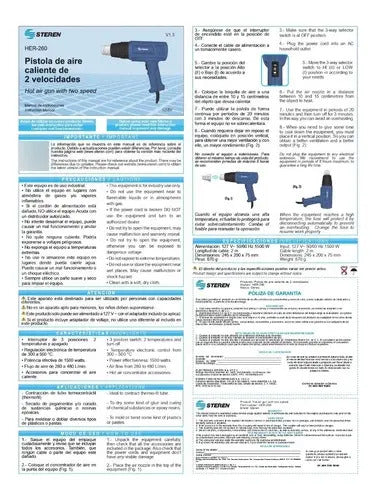 Pistola De Aire Caliente Con Ajuste De Calor 2 Velocidades