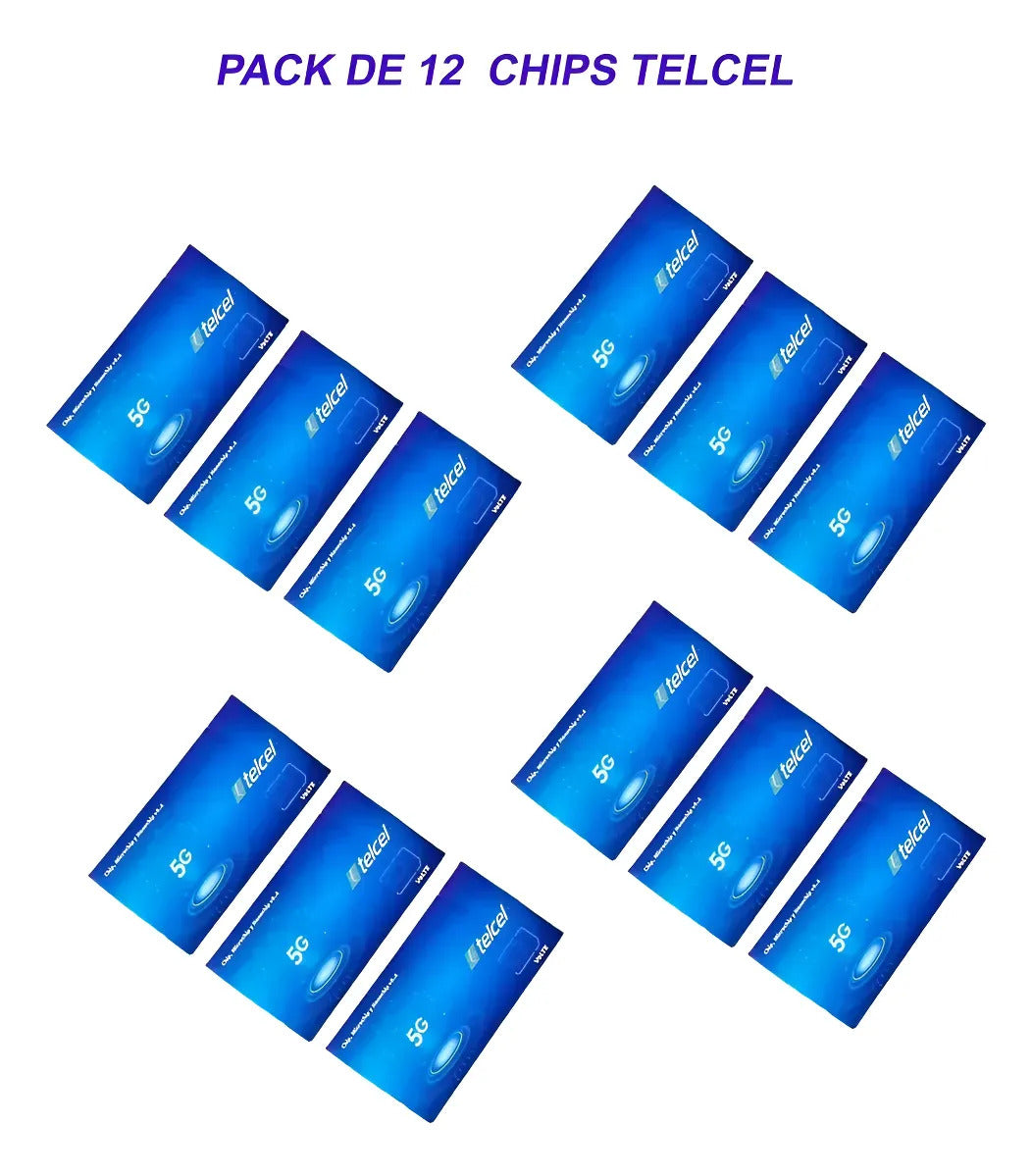 12pz- Chip Microchip Telcel 3g 4g Lte Lada 449 Aguascaliente