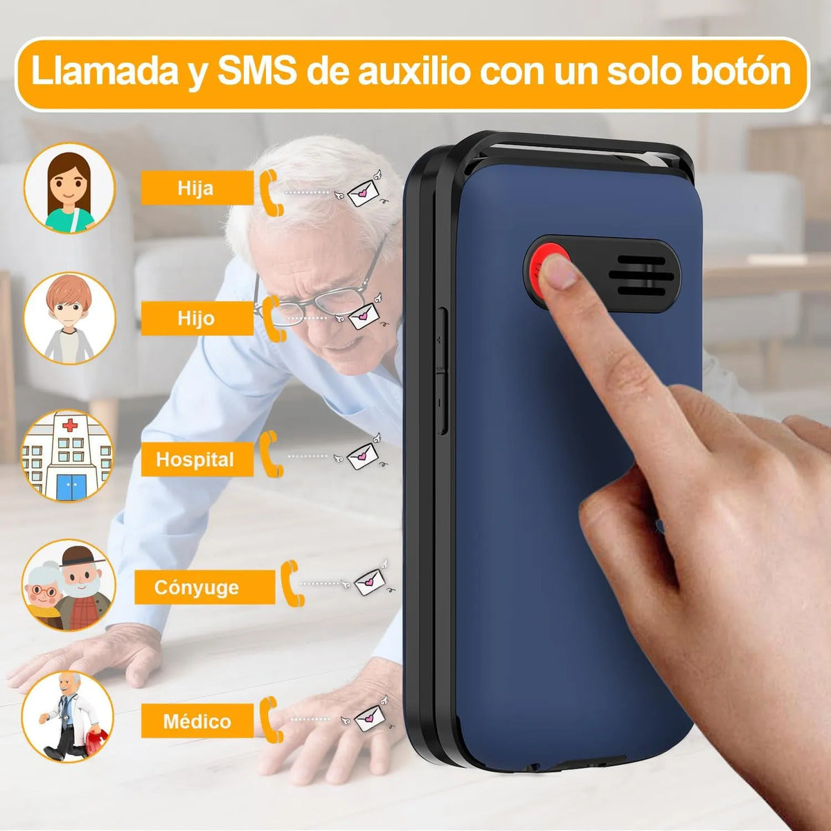 Teléfono Plegable 4g Para Adultos Mayores, Contesta Al Abrir