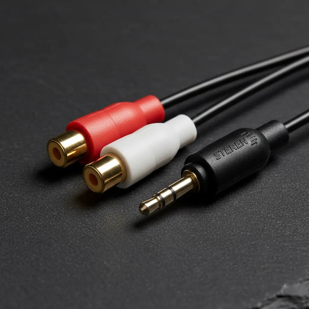 Cable Adaptador Aux Y Rca De 2 Rca Hembras A 1 Aux Macho Ste