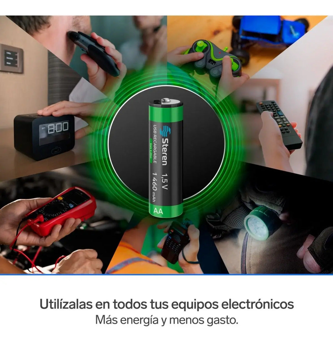 4 Baterías Recargables Usb Li-ion Tipo Aa, De 1460 Mah