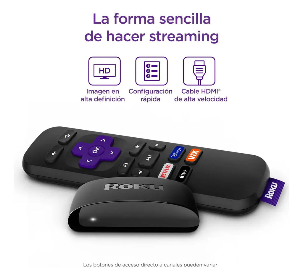 Roku Express Hd Tv Pantalla + 4 Pilas Aaa Larga Duración