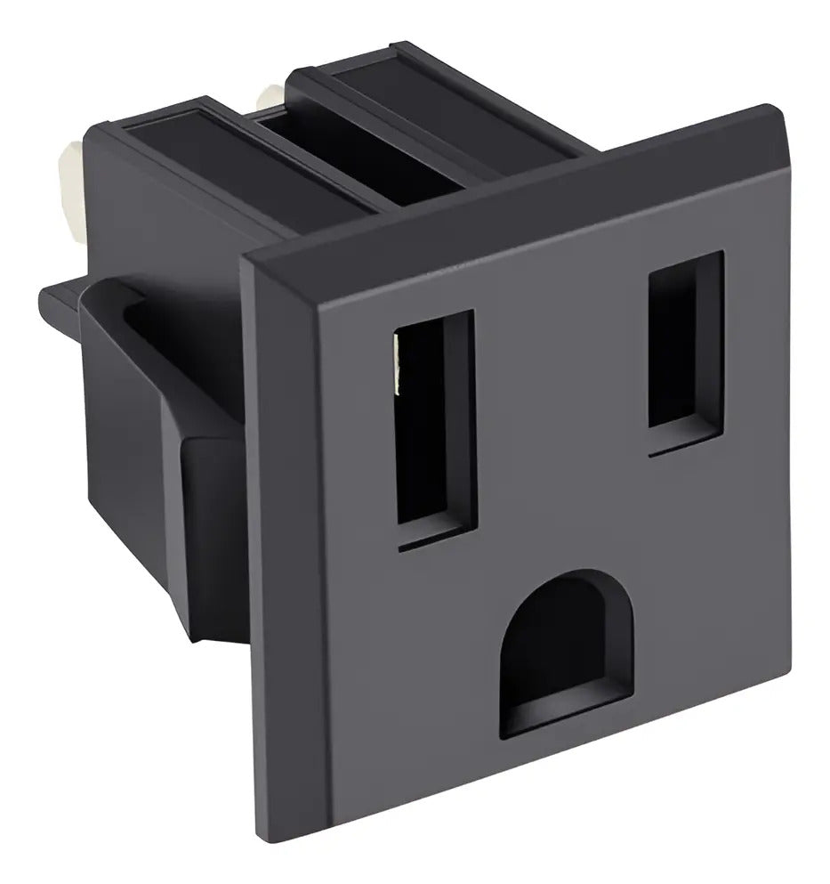 50pz Conector Tomacorriente Para Chasis / Cara Plana 905-120
