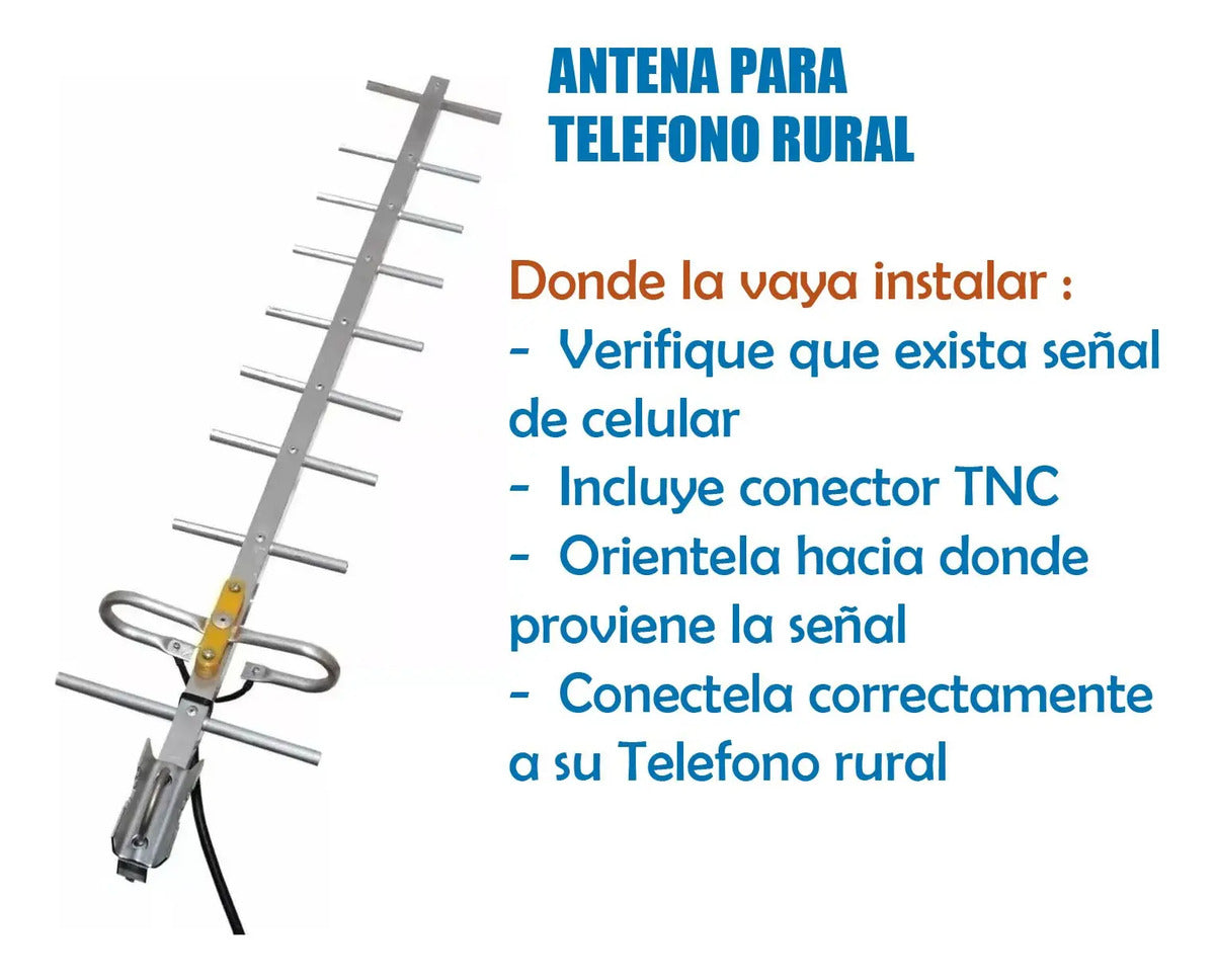 Antena Yagi Para Telefono Rural Telcel Huawei F317 Cable 20m