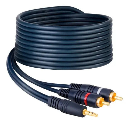 254-045 Cable Para Teatro En Casa De 2 Plugs Rca A Plug 3.5