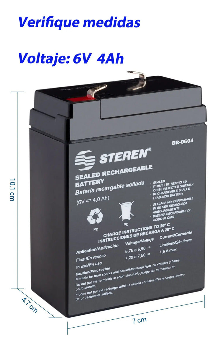 Bateria Recargable 6v Para Bascula Torrey L-pcr-20
