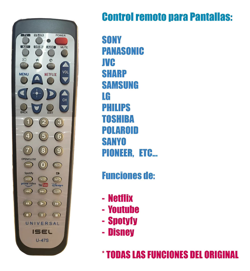 Control Remoto Universal Para Tv Analoga Sony Jvc Panasonic