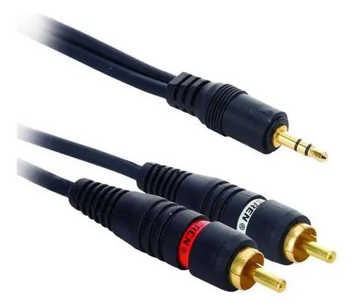 254-045 Cable Para Teatro En Casa De 2 Plugs Rca A Plug 3.5