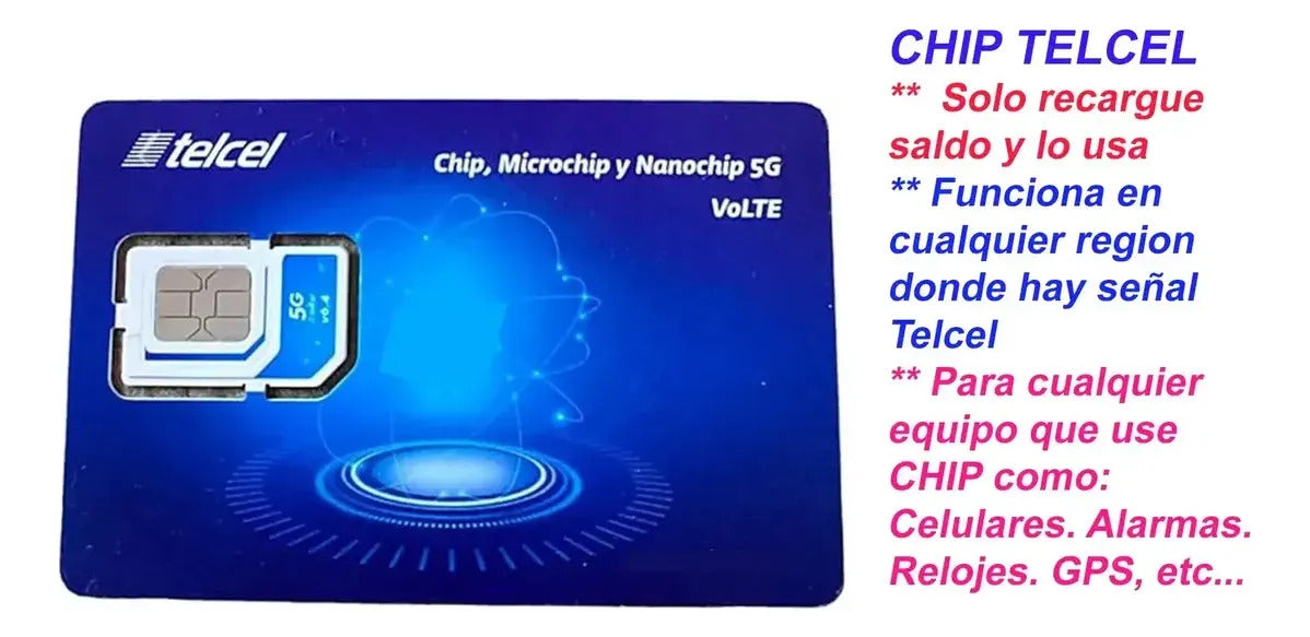 5 Chips Sim Telcel 4g Lte Prepago Lada 492 Zacatecas