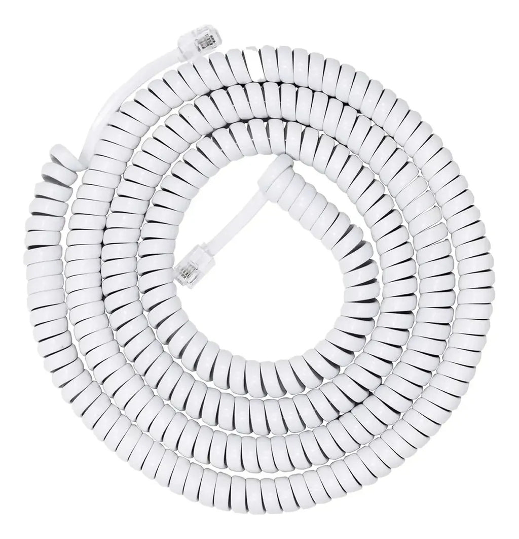 5pz Cable Telefónico Espiral De 7m Para Teléfonos De Linea