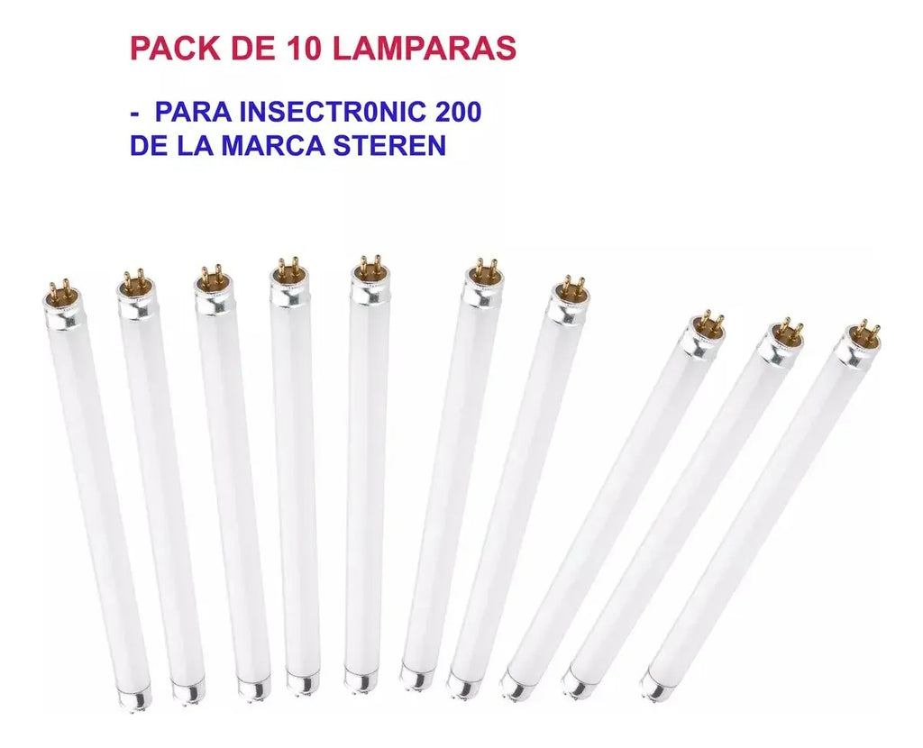 10pz Lampara De Luz Uv 10 Watts Para Insectronic 200/ 220