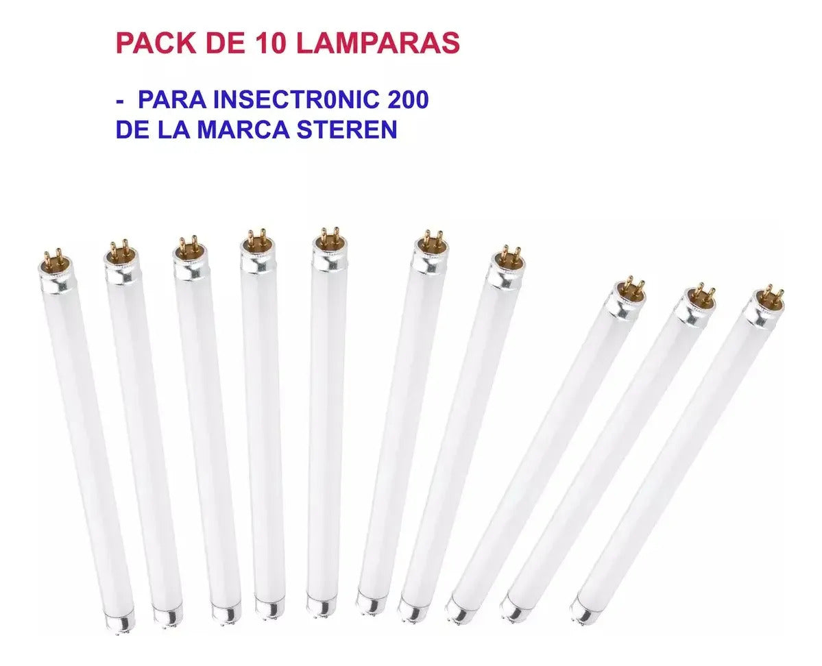 10pz Lampara De Luz Uv 10 Watts Para Insectronic 200/ 220