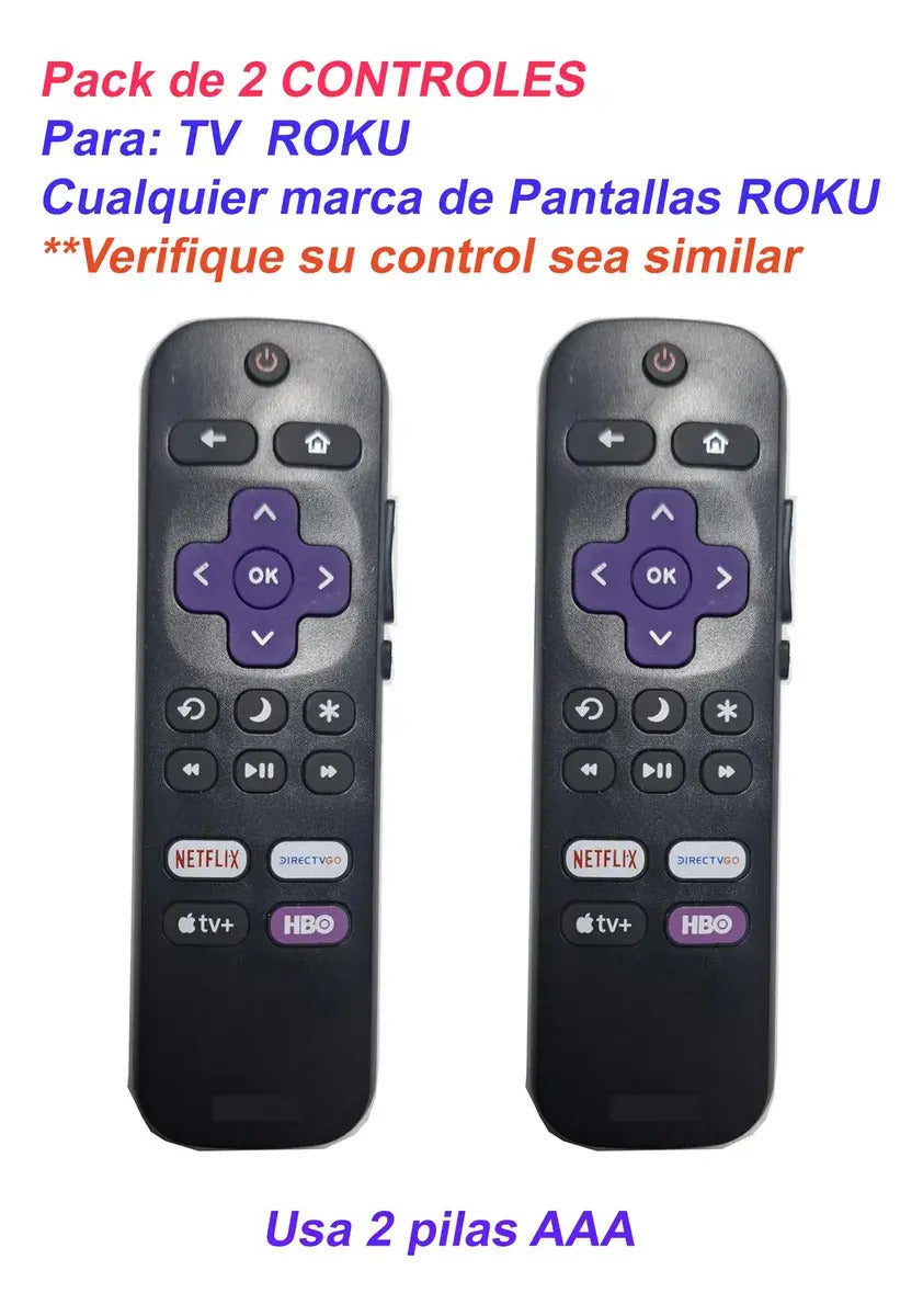 Control Remoto Para Pantalla Tv Roku  No Requiere Programar