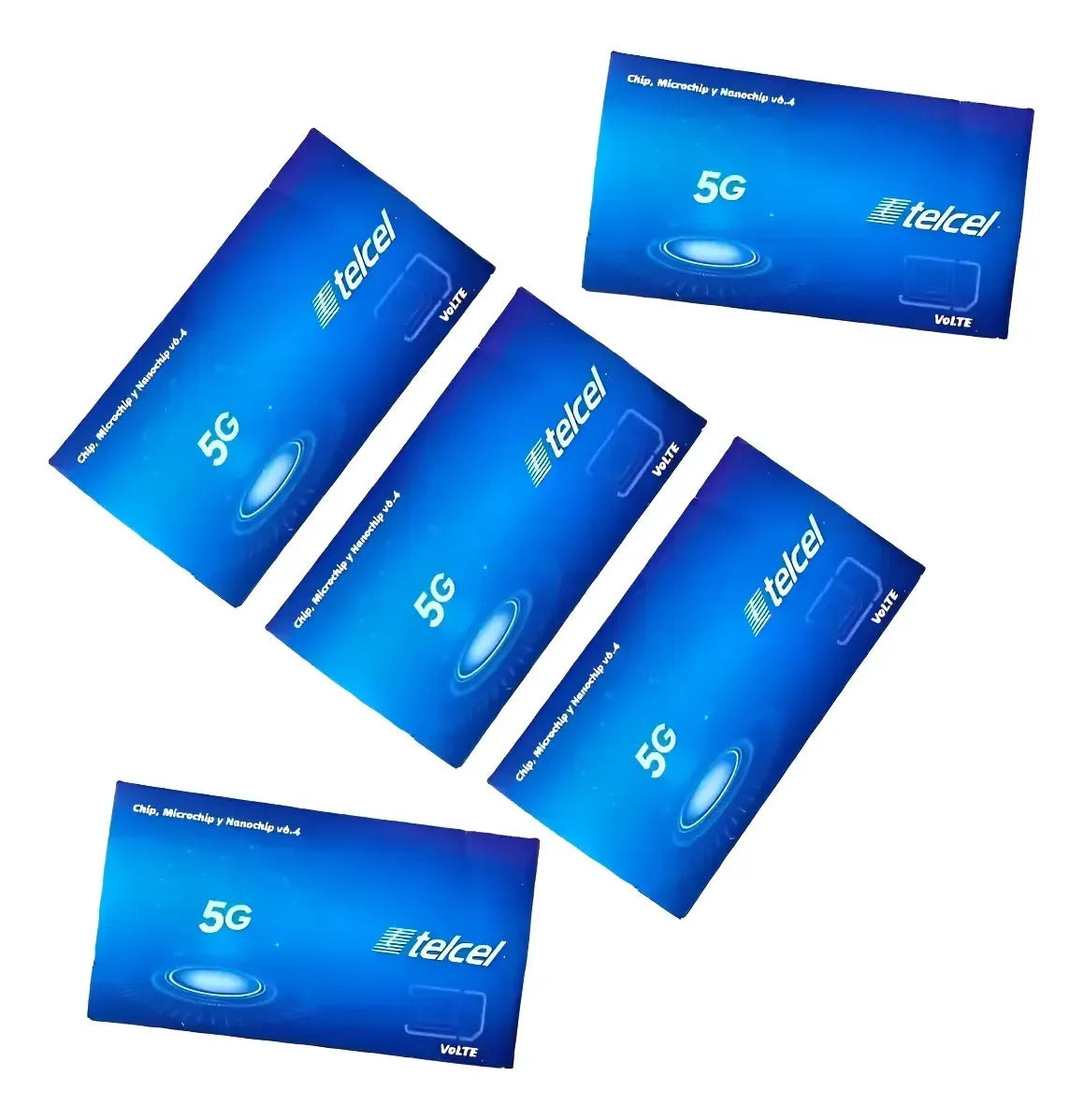 5 Chips Sim Telcel 4g Lte Prepago Lada 496 Ojuelos Jalisco