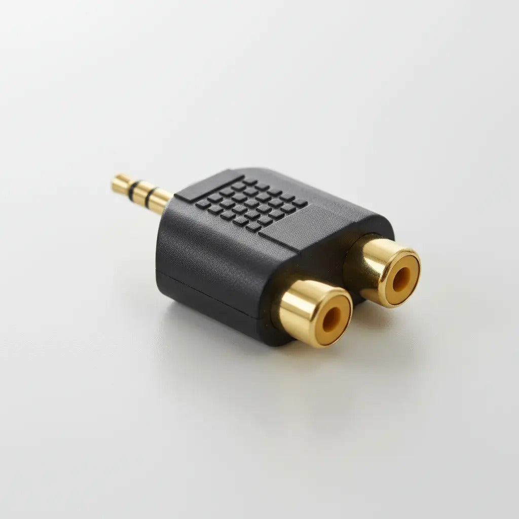 Adaptador De Plug 3.5 Mm Estereo A 2 Jacks Rca Audio 252-038
