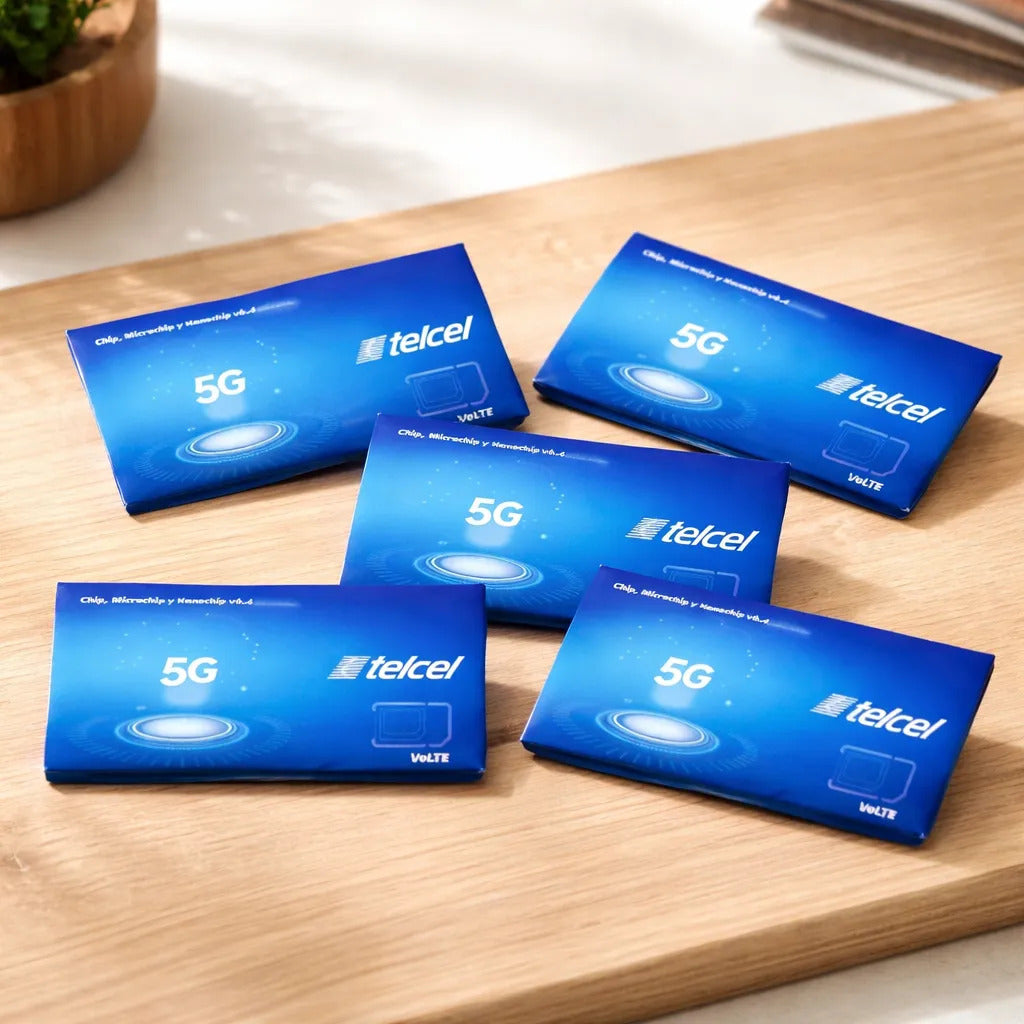 5 Pz- Chip Y Microchip Telcel 3/4g Lte Lada Queretaro 442