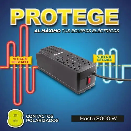 Regulador De Voltaje De 1000 W Para Pc Laptop Reg-1050