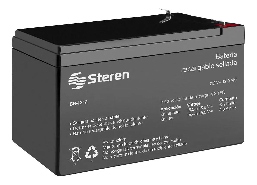 Bateria Recargable Steren Br-1212 12v 12ah Sellada Sin Mtto