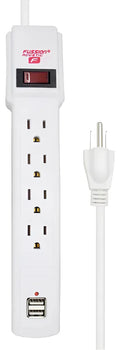 Barra Multicontactos Aterrizada Con 2 Puertos Usb