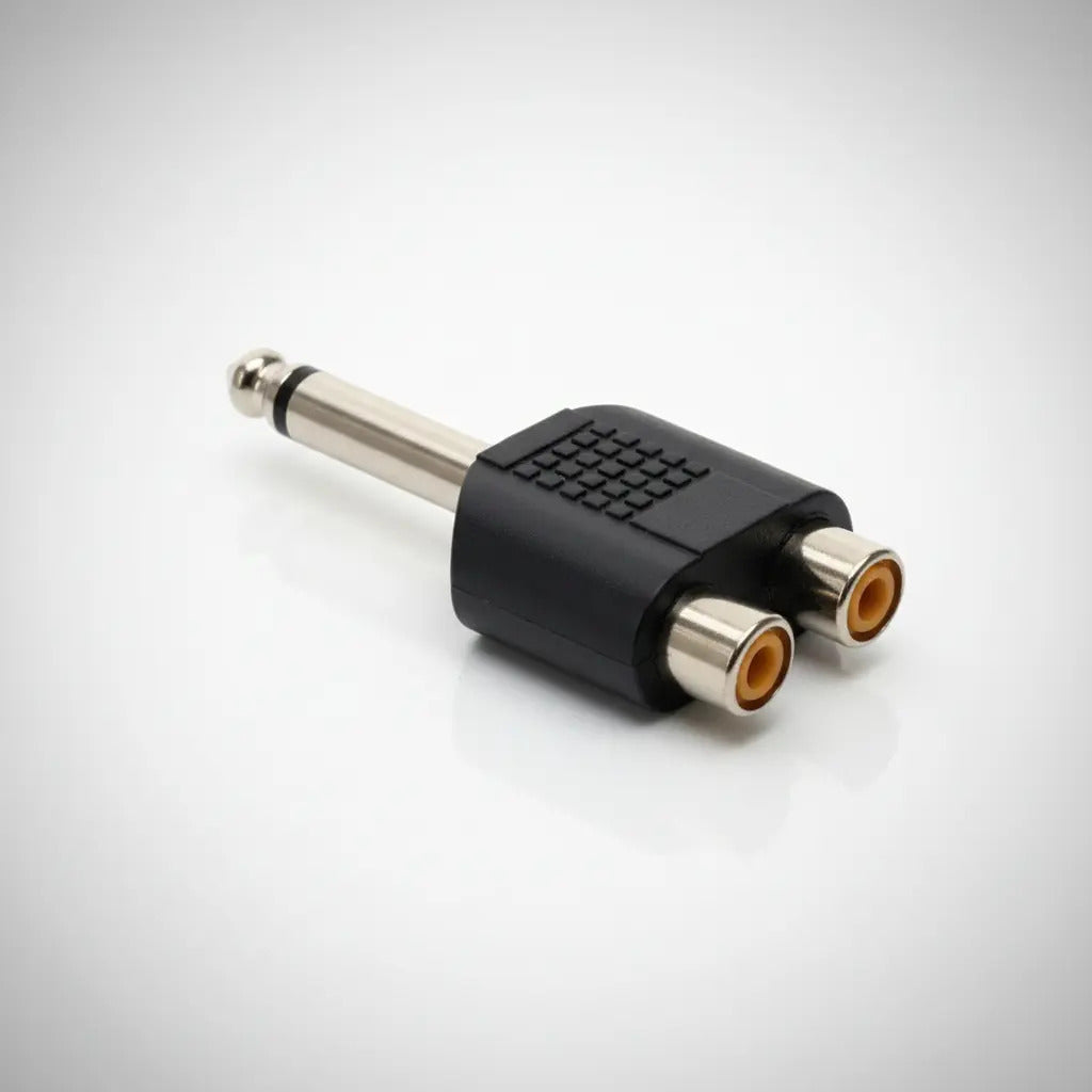 Adaptador 2 Jacks Rca Hembra A Plug 6.3mm Monoaural Steren