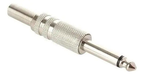 2piezas: Plug De Audio De 6.3mm Monoaural Metalico P/soldar
