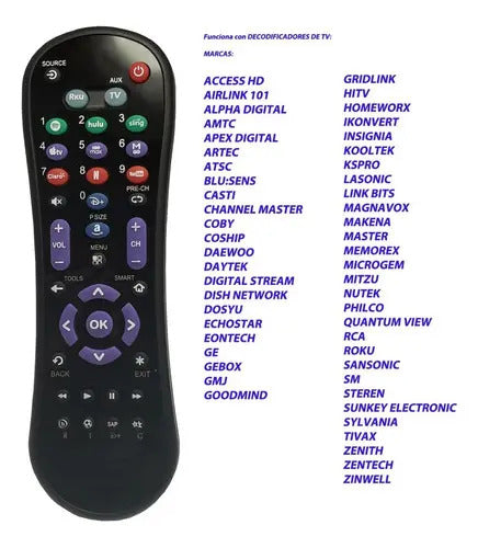 Control Remoto Universal Para Decodificador De Tv Steren