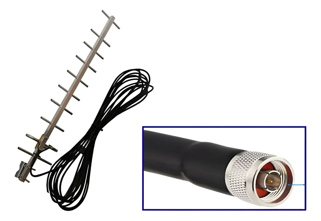 Antena Yagi Conector N Amplif Repetidor Telcel 4g Cable 10mt