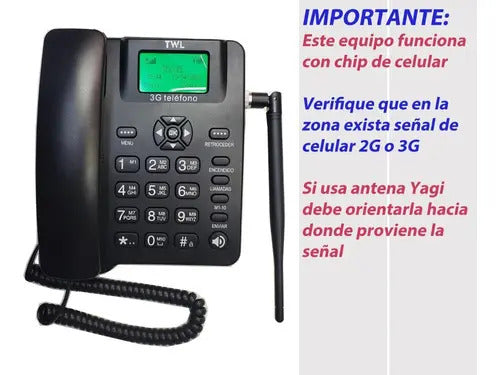 Pack Telefono Rural 3g Remplaza A Huawei F317 +chip Telcel