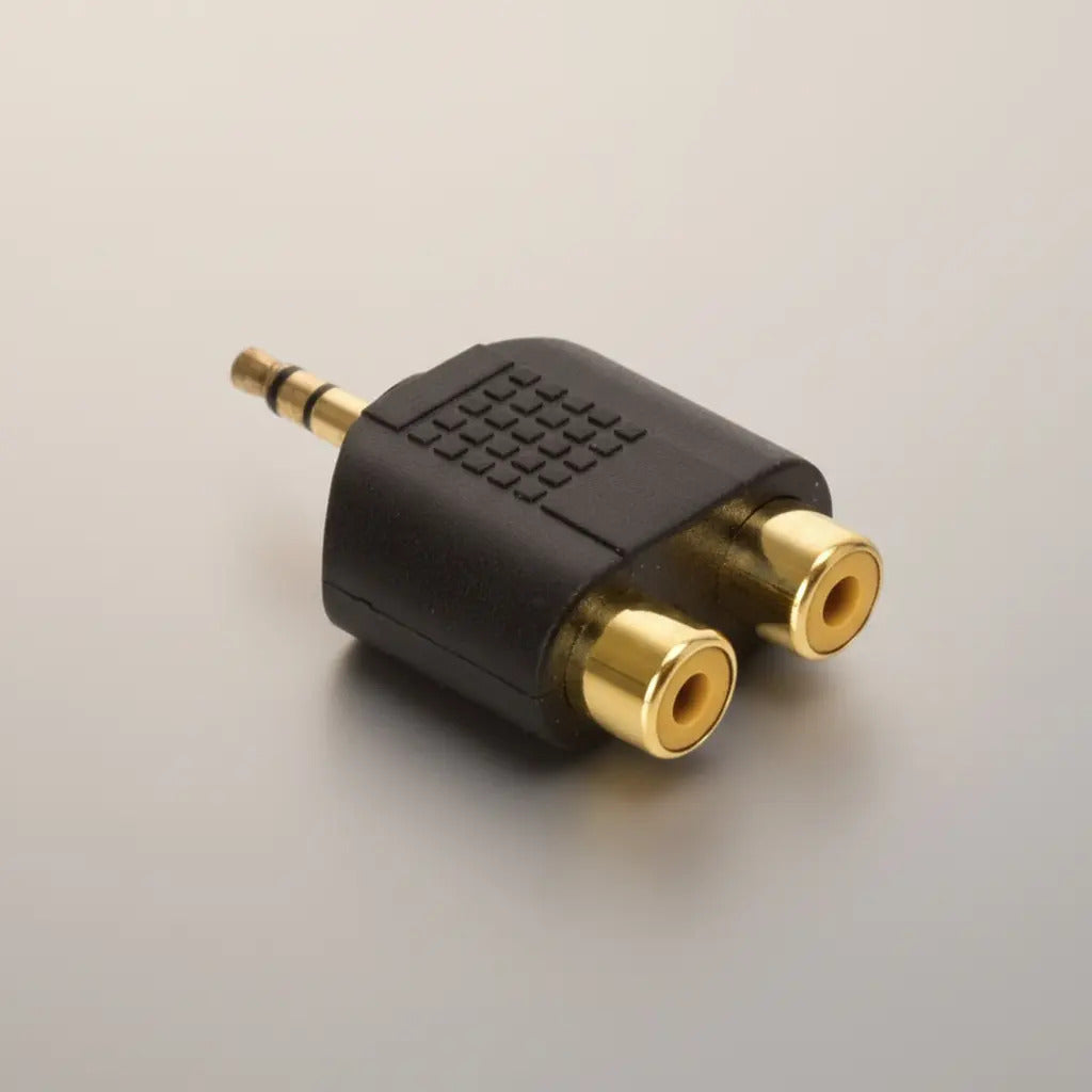 Adaptador De Plug 3.5 Mm Estereo A 2 Jacks Rca Audio 252-038