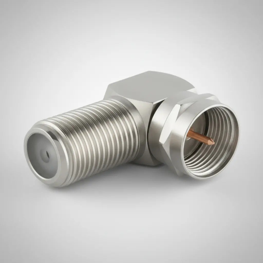 50pz- Adaptador Coax.en L Tipo F Jack A Plug Para Tv 200-046