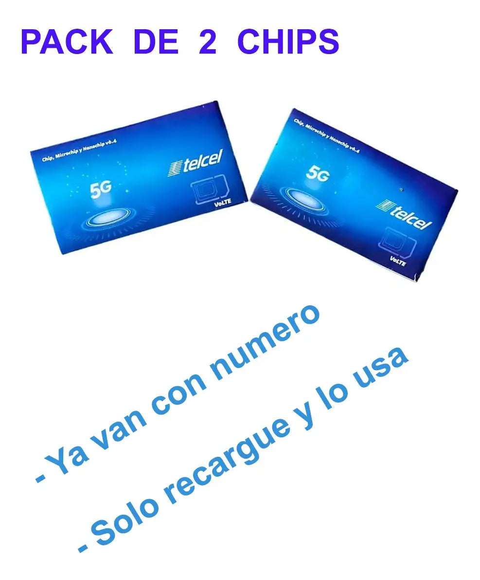 2pz Chips Telcel Expres 3/4g Lte Lada Aguascalientes