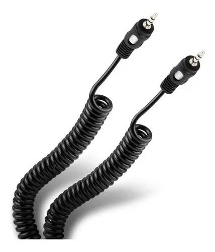 Cable Auxiliar Macho Espiral Plug A Plug 3.5mm 2.1m