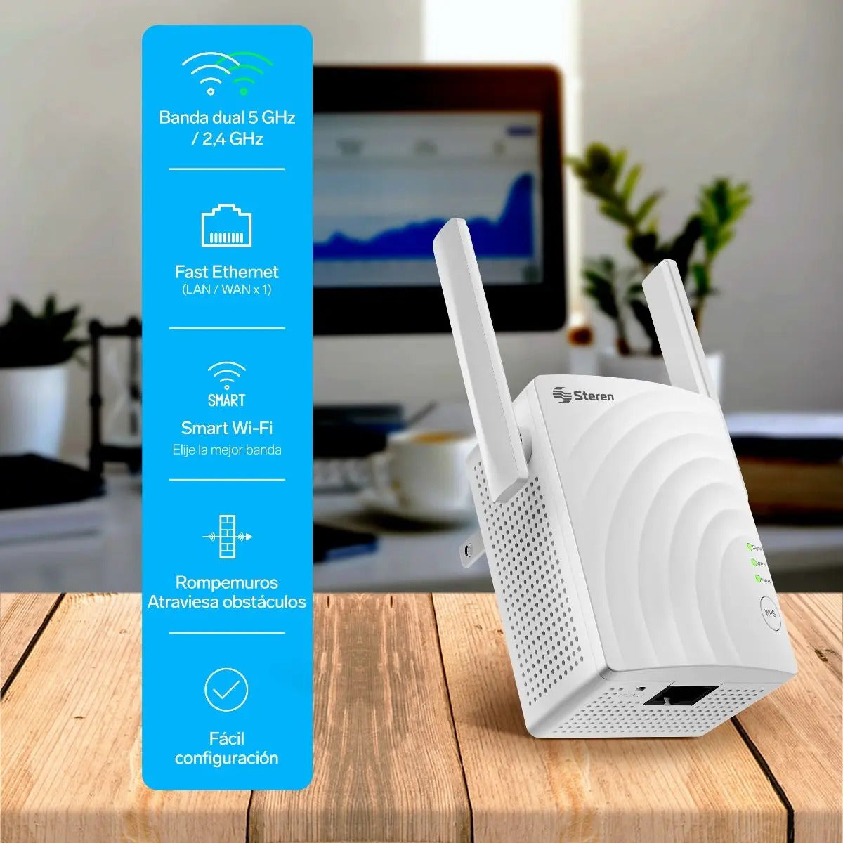 Rompemuros Amplificador De Señal Internet Wifi +cable 20mts