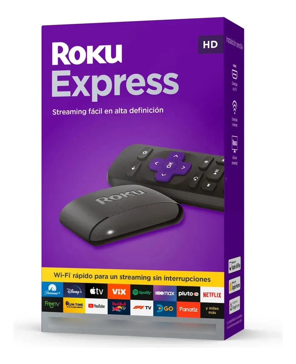 Roku Express Hd Tv Pantalla + 4 Pilas Aaa Larga Duración