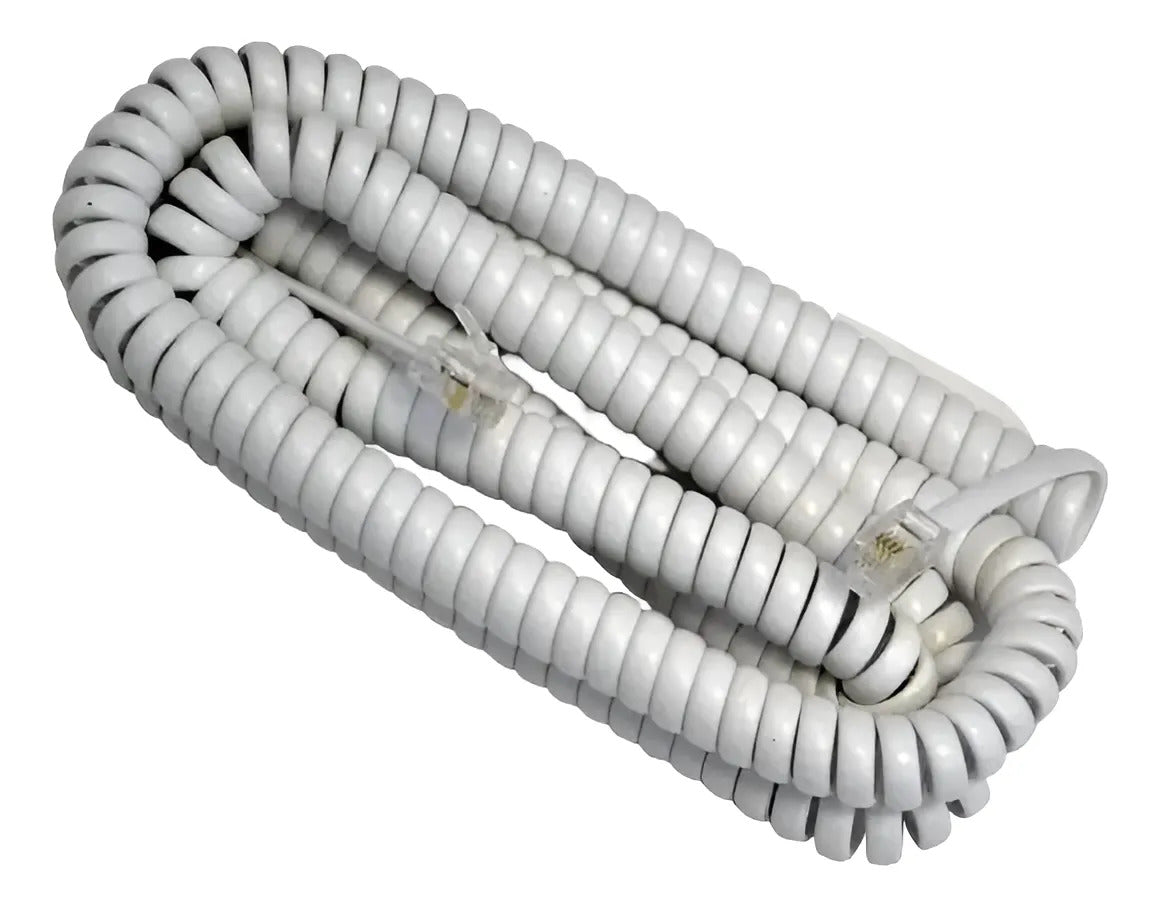 Cable Espiral Plug A Plug Rj9 De 7m Para Telefóno Telmex