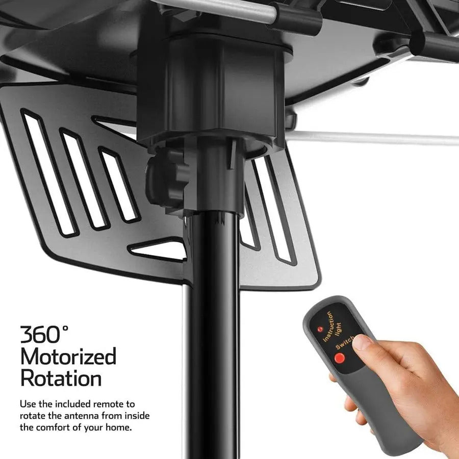 Antena Digital Hd Para Tv Exterior Giro Motorizado Tvant-100