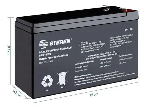 Bateria Recargable 12v 7ah Para Carritos Electricos Upsalarm