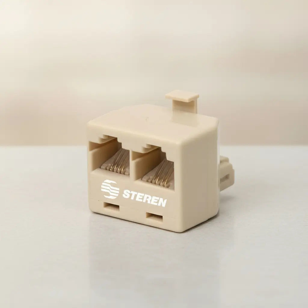 Adaptador Telefonico De 2 Jacks A 1 Plug De 4 Contactos