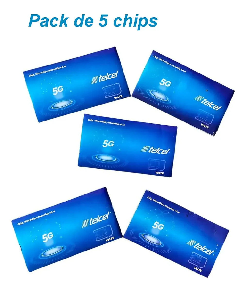 5pz Chip Microchip Telcel 3g 4g Lte Lada Guadalajara 33