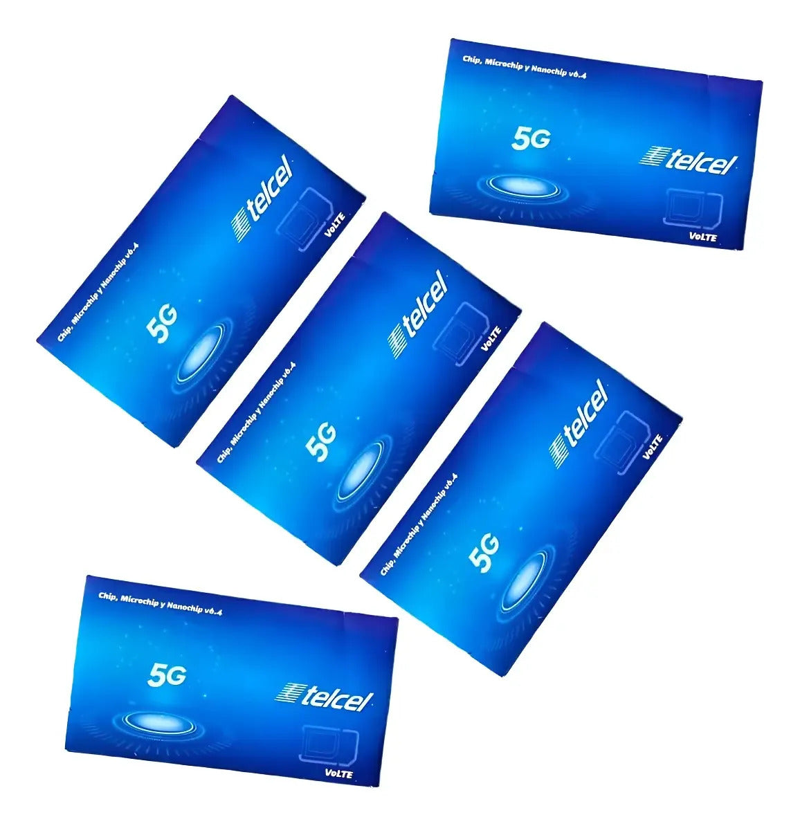 5 Chips Sim Telcel 4g Lte Prepago Lada 473 Guanajuato