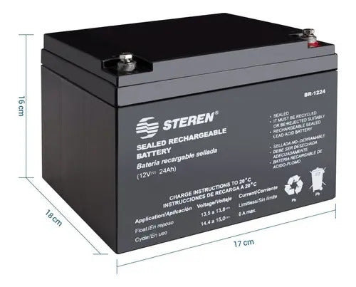 Bateria Pila Recargable 12v 24 Ah Para Planta Solar Nueva !!