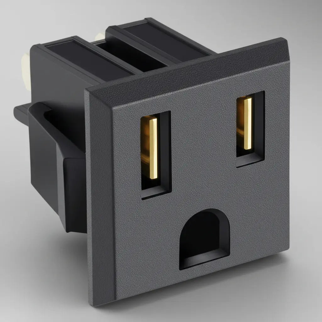 50pz Conector Tomacorriente Para Chasis / Cara Plana 905-120
