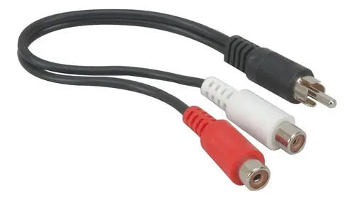 Cable Rca Plug A 2 Jacks Para Autoestereos Modulares / 15 Cm