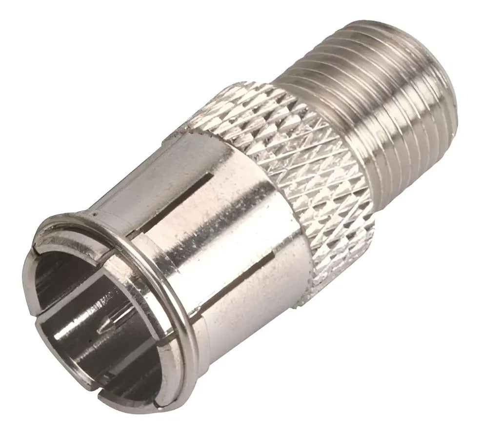 Adaptador Conector Hembra De Rosca Tipo F A Macho De Presion