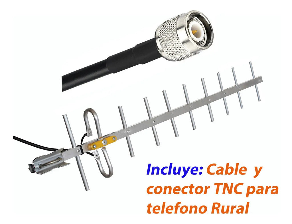 Antena Yagi Para Telefono Rural Telcel Huawei F317 Cable 20m