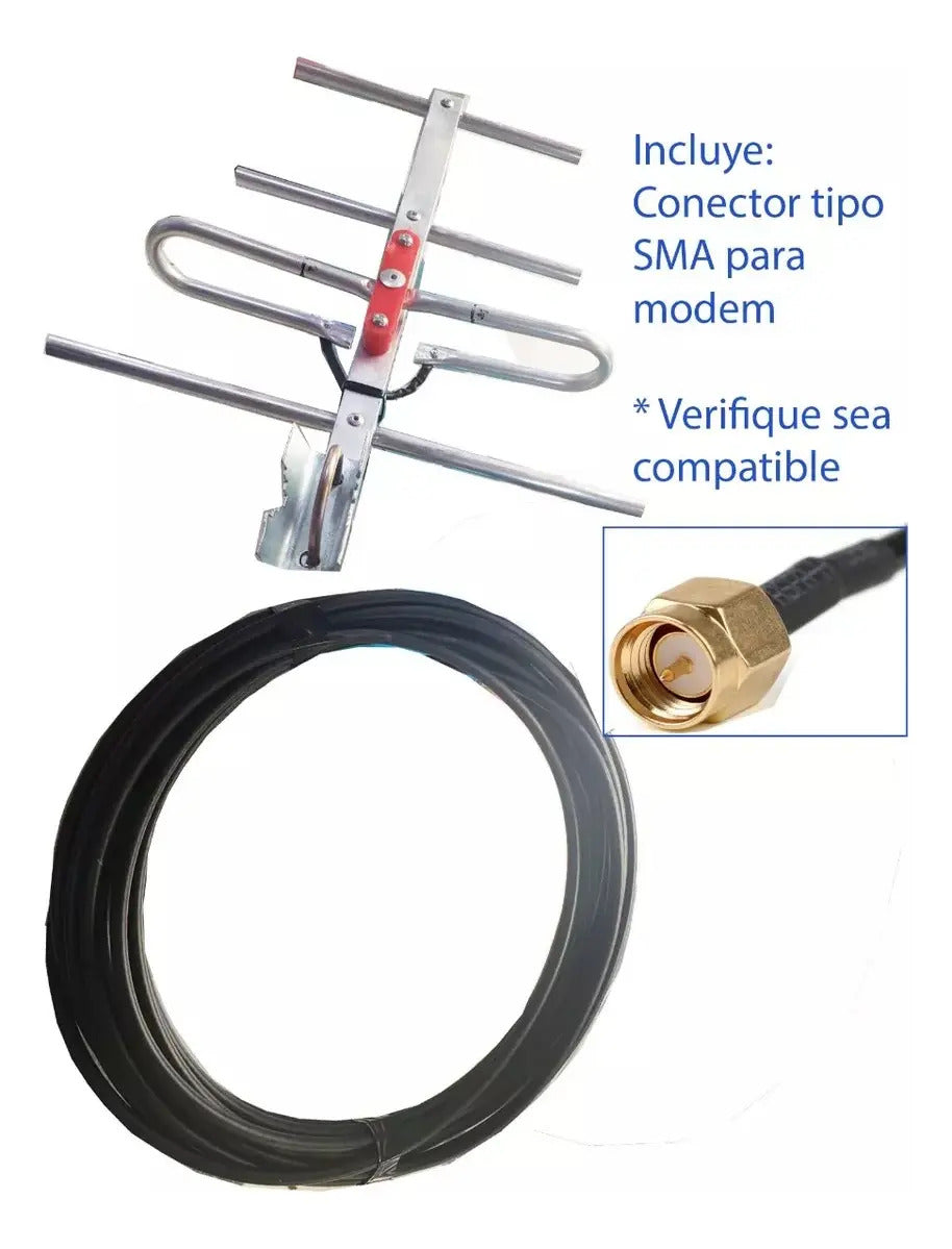 Antena Para Modem B310s-518 Telcel Con Cable 10 Metros