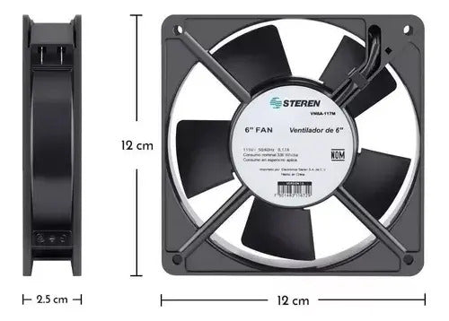 Ventilador Metalico Para Pc Amplificador 6 Pulgadas 117 Vca