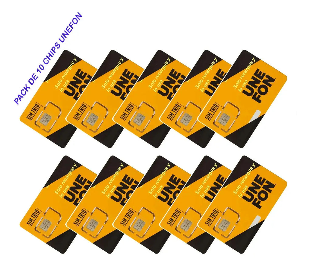 10pz Chip Unefon 3g 4g Compatible Con Cualquier Teléfono